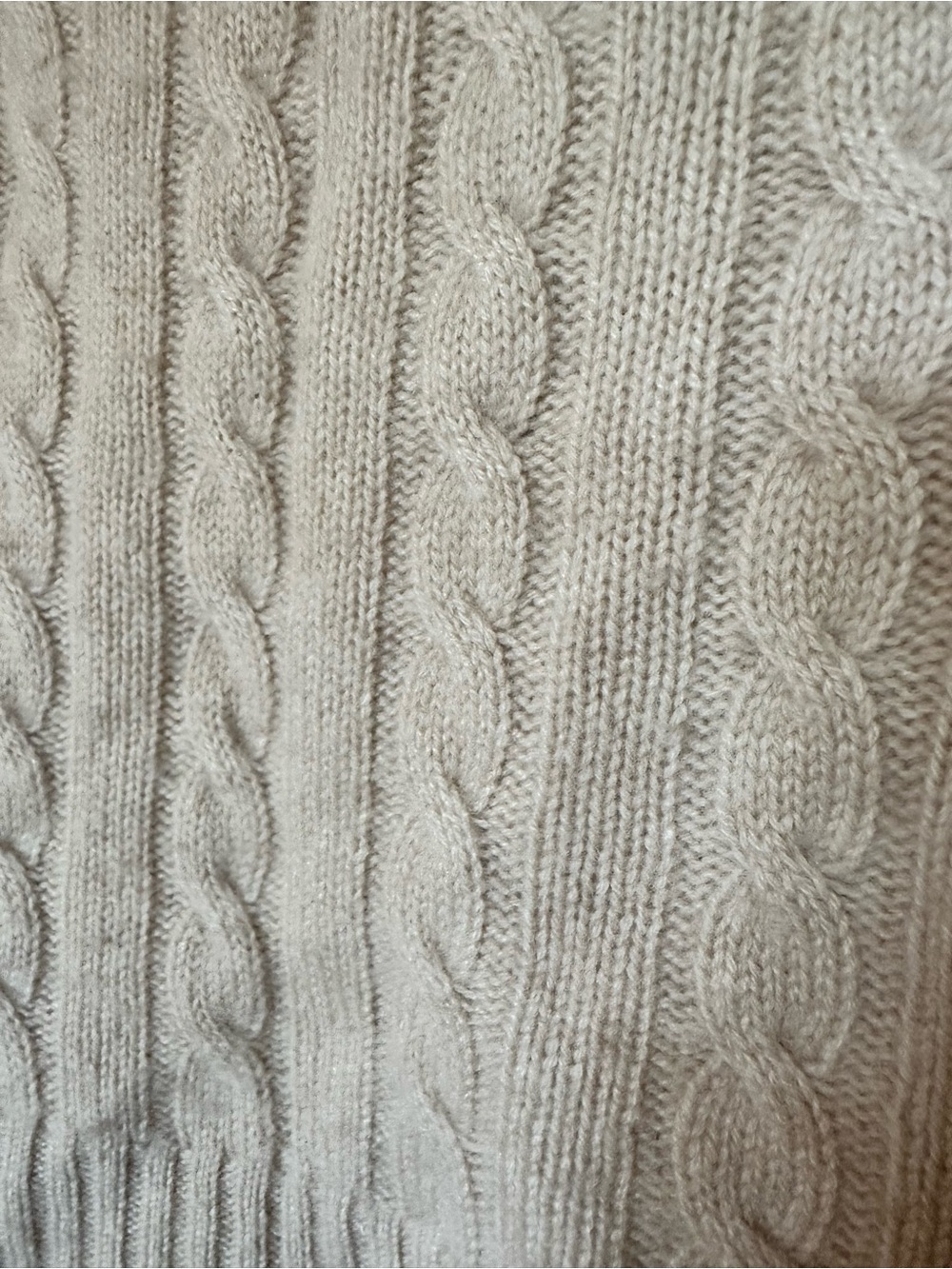 Lauren Ralph Lauren Cashmere Cream Cable Knit Cowl Sweater size medium - Picture 5 of 9
